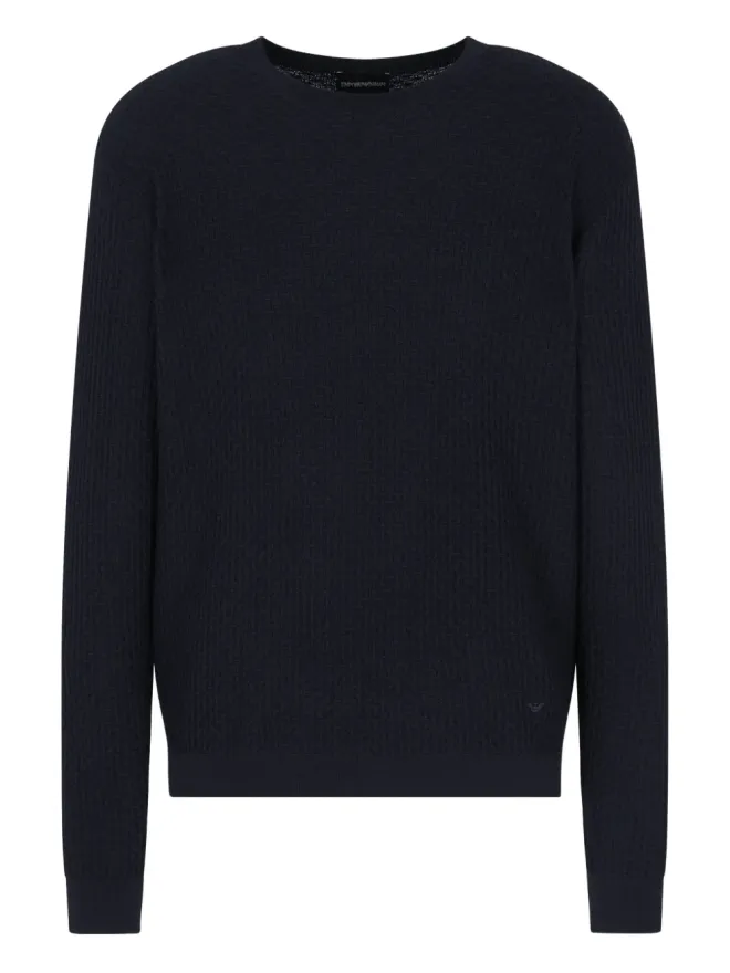 Emporio Armani Emporio Armani ワッフル編みセーター ブルーの商品画像