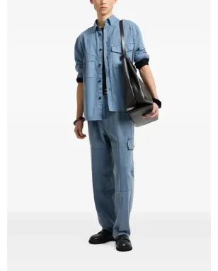 Emporio Armani ワッフル編みセーター ブルー - サムネイル2