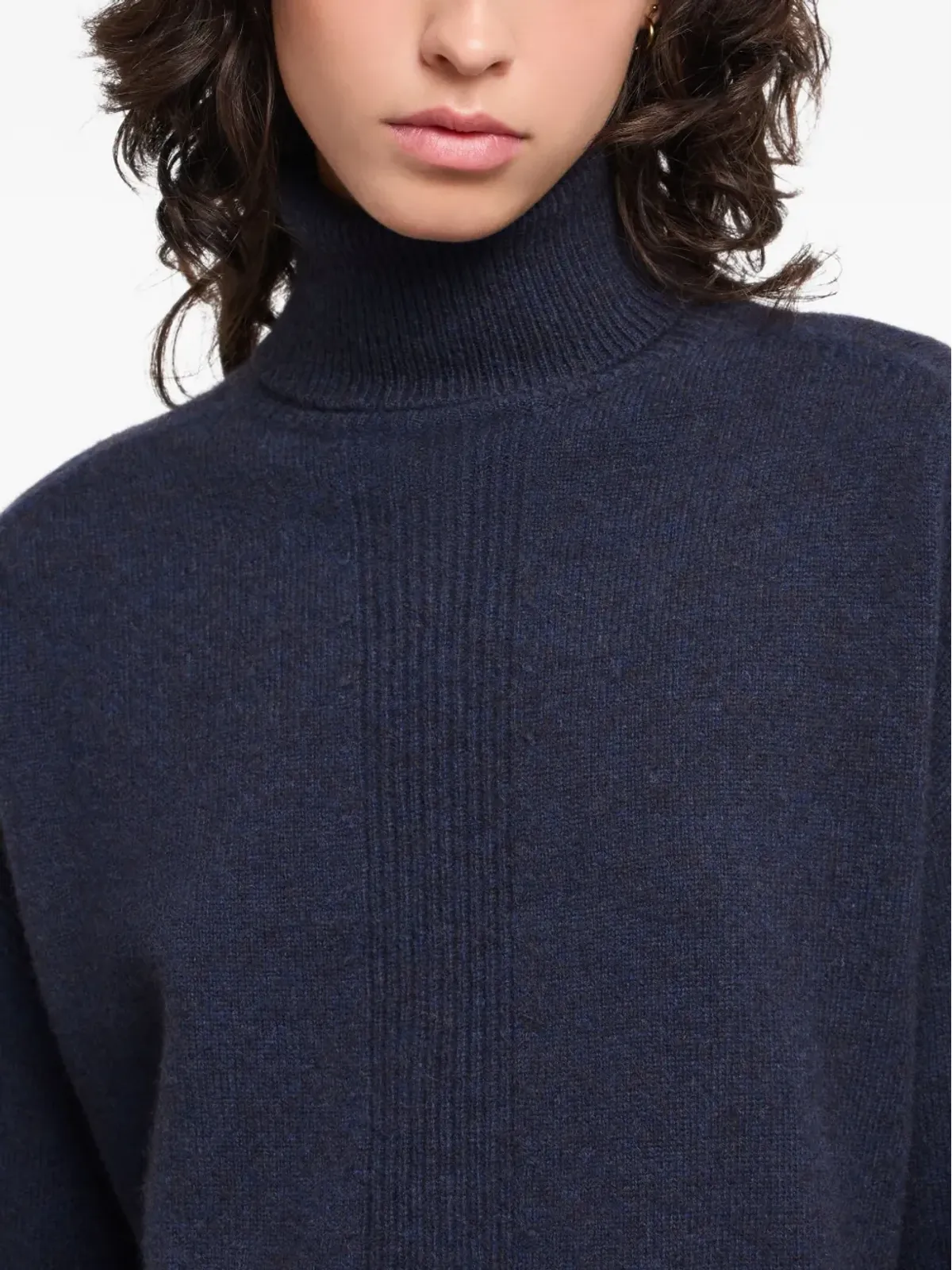 Emporio Armani リブ編みロールネックセーター - ブルー - 画像5