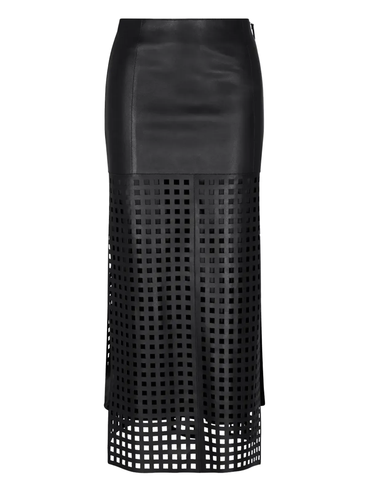 Emporio Armani レザー格子柄スカート - 画像1