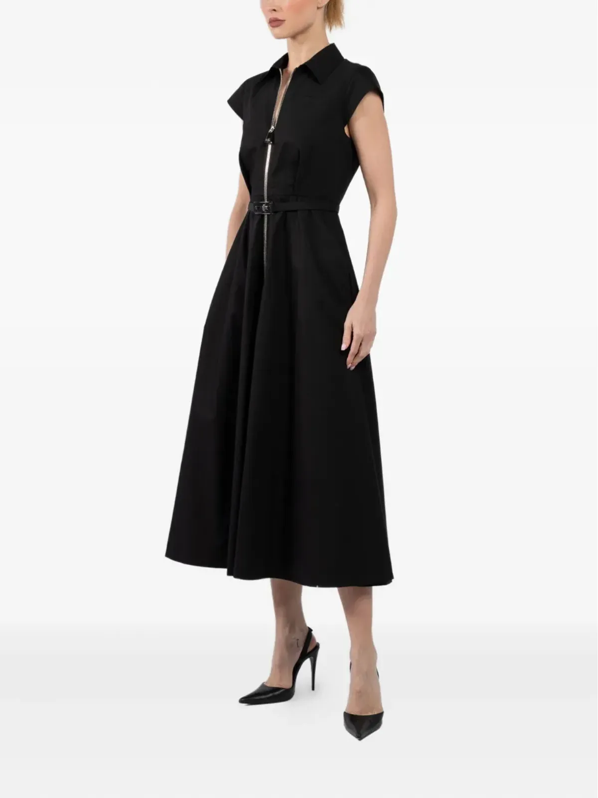 Brandon Maxwell ジップアップベルトドレス - 画像3