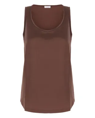 Brunello Cucinelli スパンコール飾り ノースリーブトップ ブラウン - サムネイル1