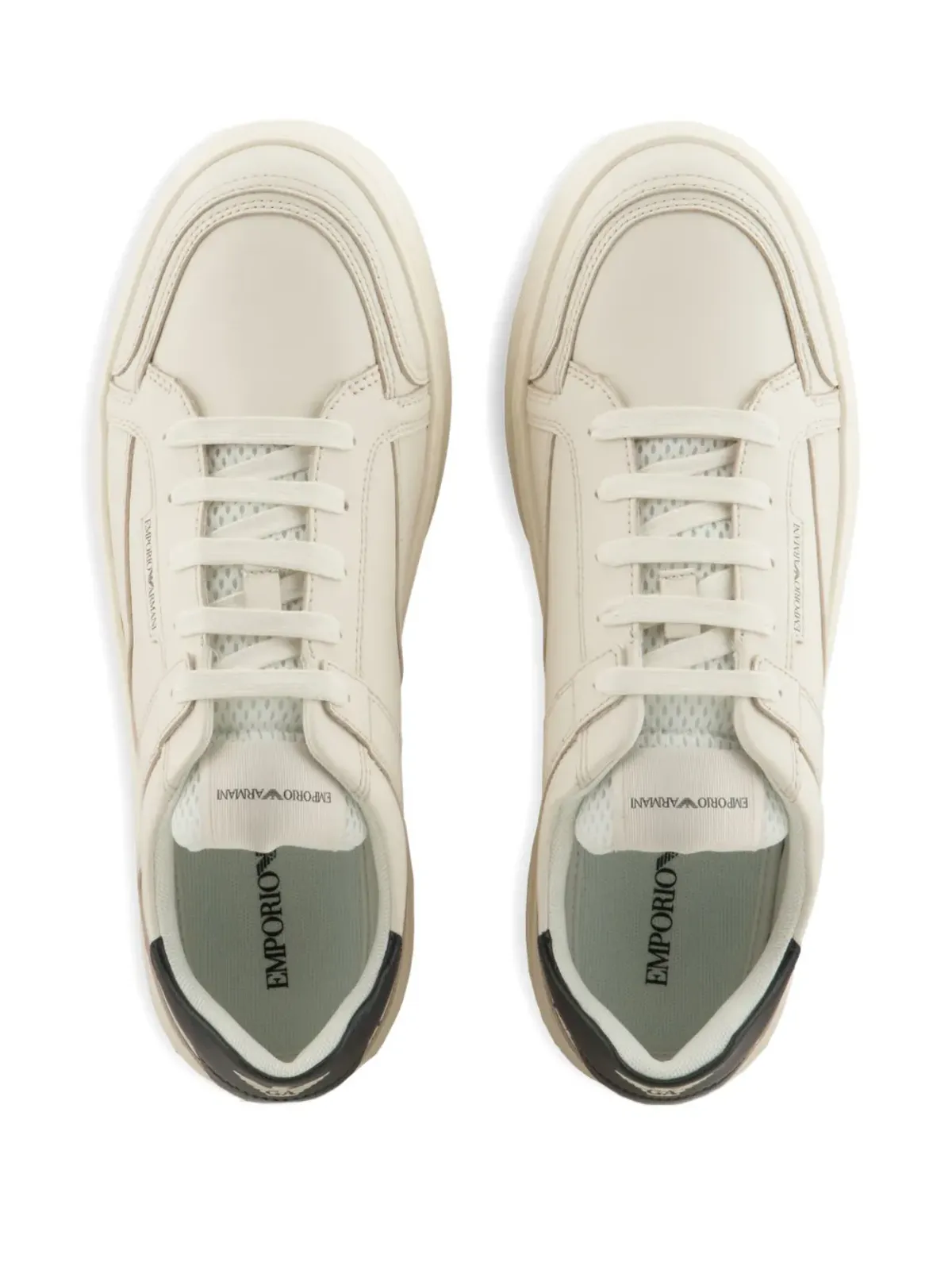 Emporio Armani レザー パネルド スニーカー - 画像4