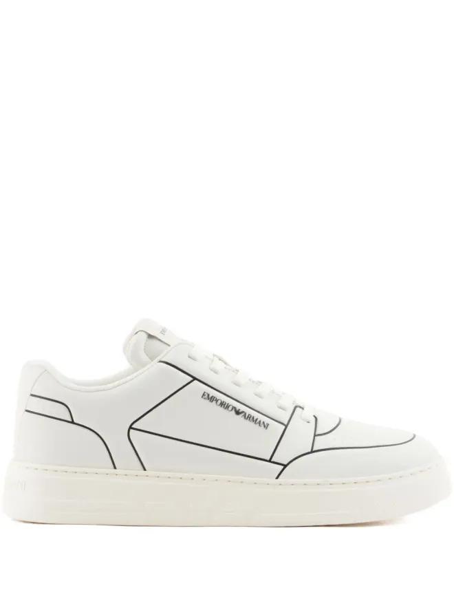 Emporio Armani Emporio Armani ロゴディテール レザースニーカーの商品画像