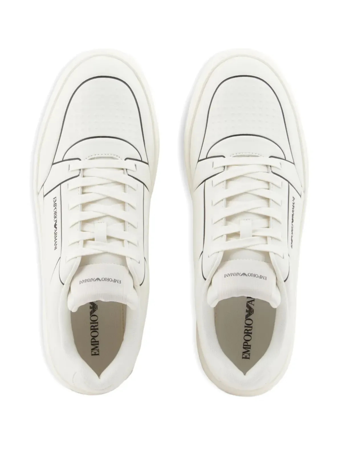 Emporio Armani ロゴディテール レザースニーカー - 画像4