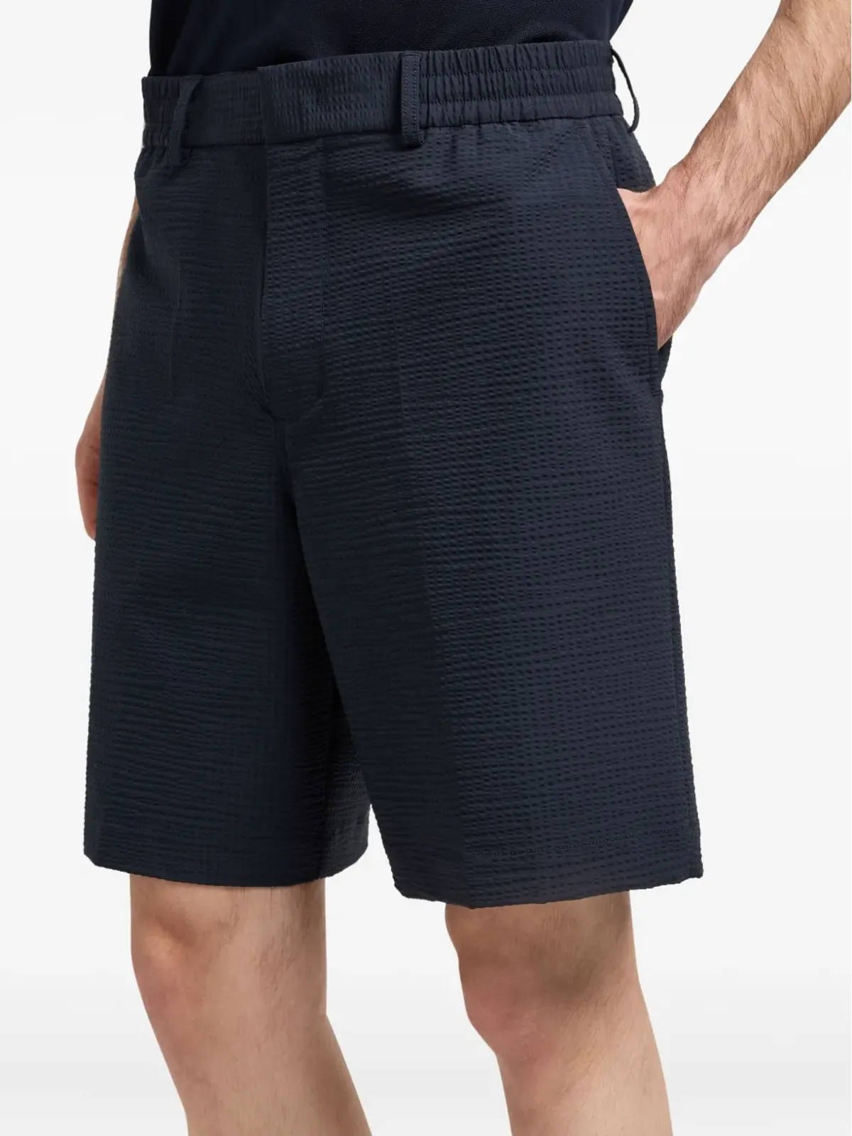 Emporio Armani シアサッカー ウエストゴム ショーツ - 画像5