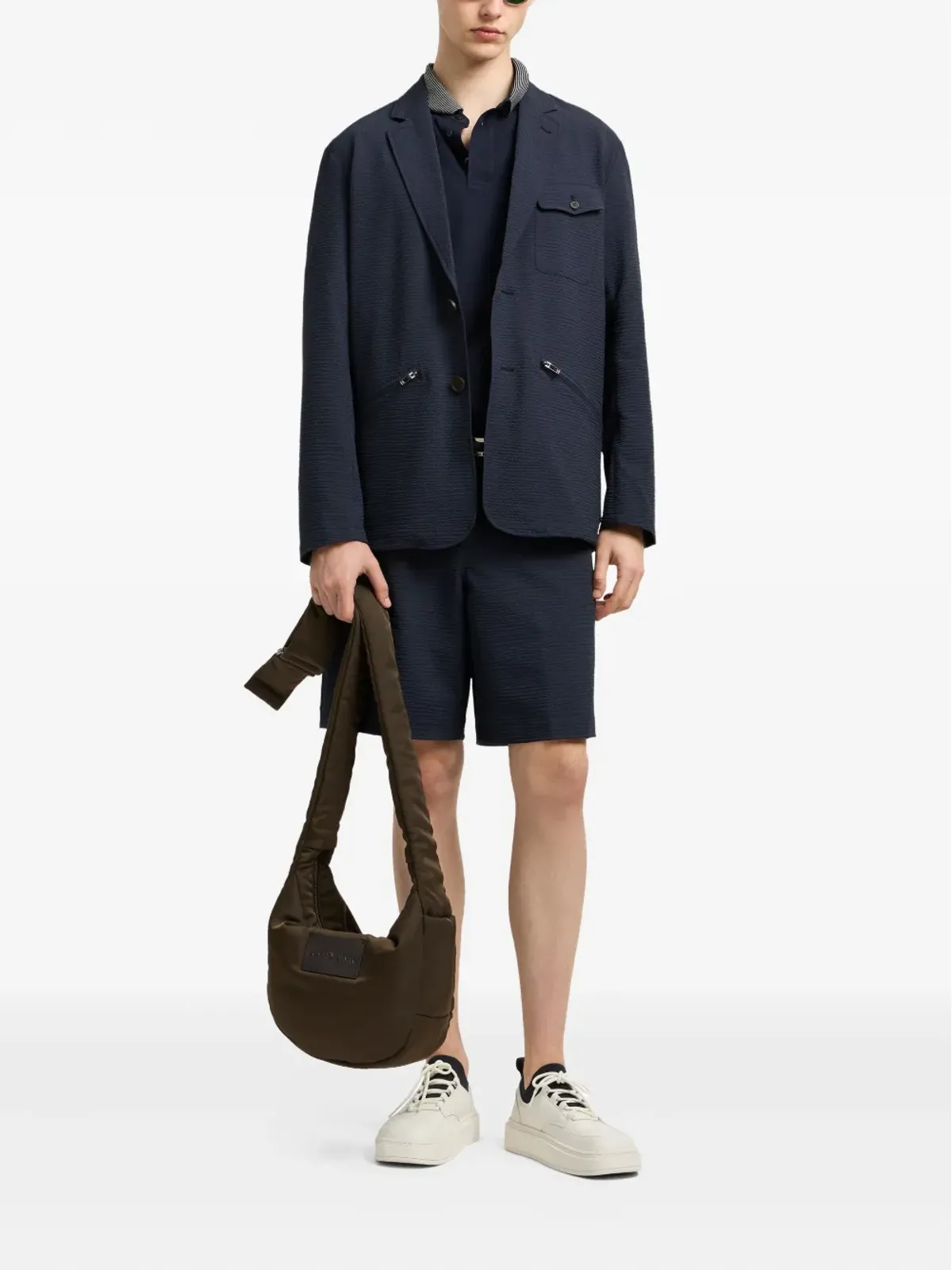 Emporio Armani シアサッカー ウエストゴム ショーツ - 画像2