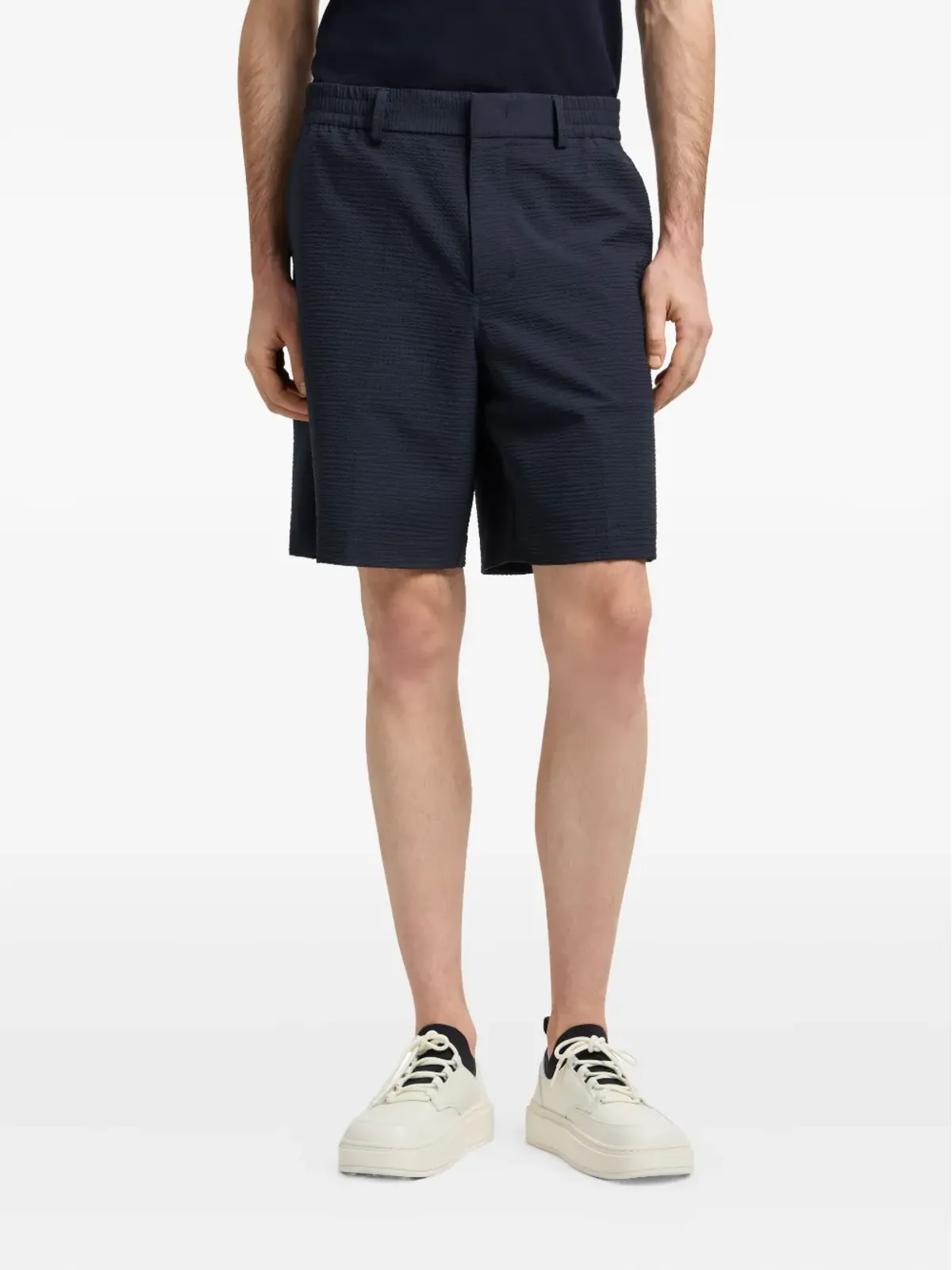 Emporio Armani シアサッカー ウエストゴム ショーツ - 画像3