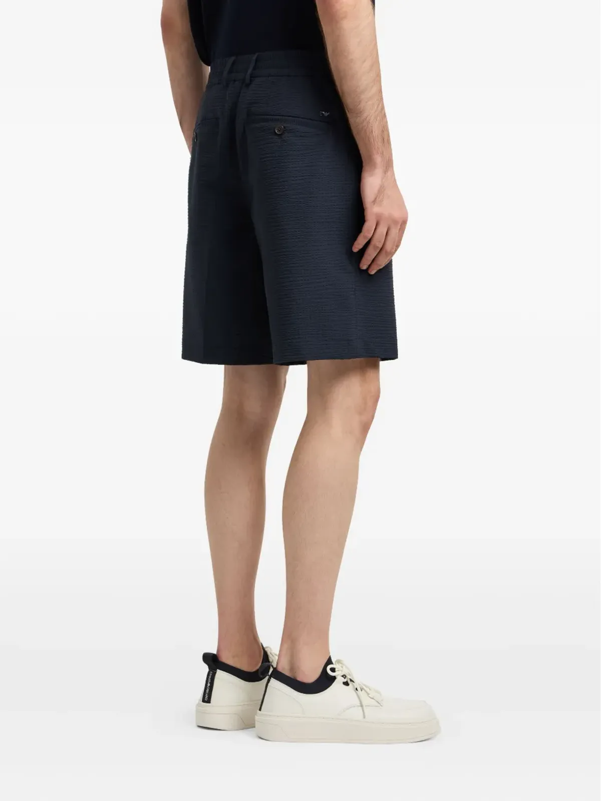 Emporio Armani シアサッカー ウエストゴム ショーツ - 画像4