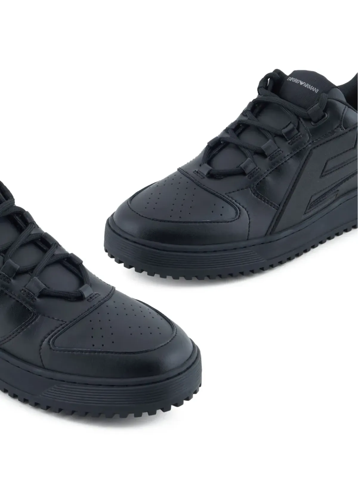 Emporio Armani マキシロゴ レザー スニーカー - 画像5