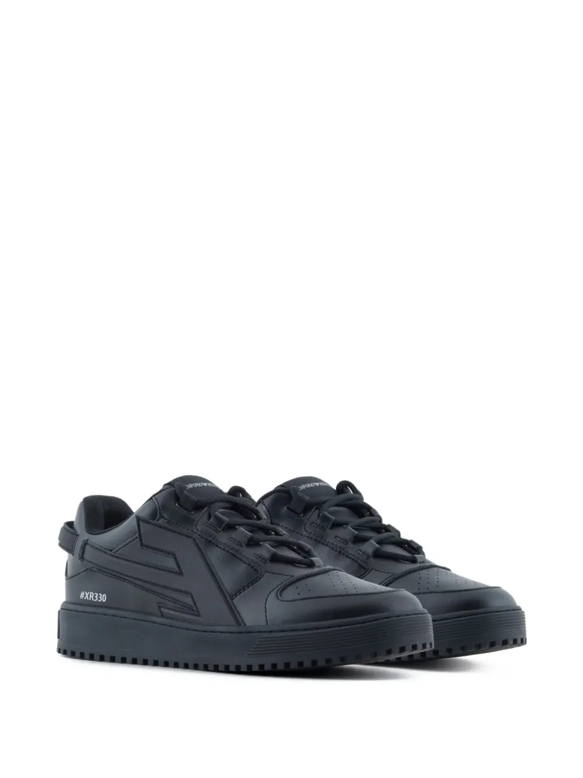 Emporio Armani マキシロゴ レザー スニーカー - 画像2