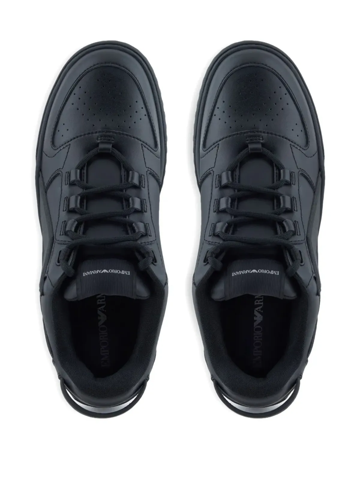 Emporio Armani マキシロゴ レザー スニーカー - 画像4