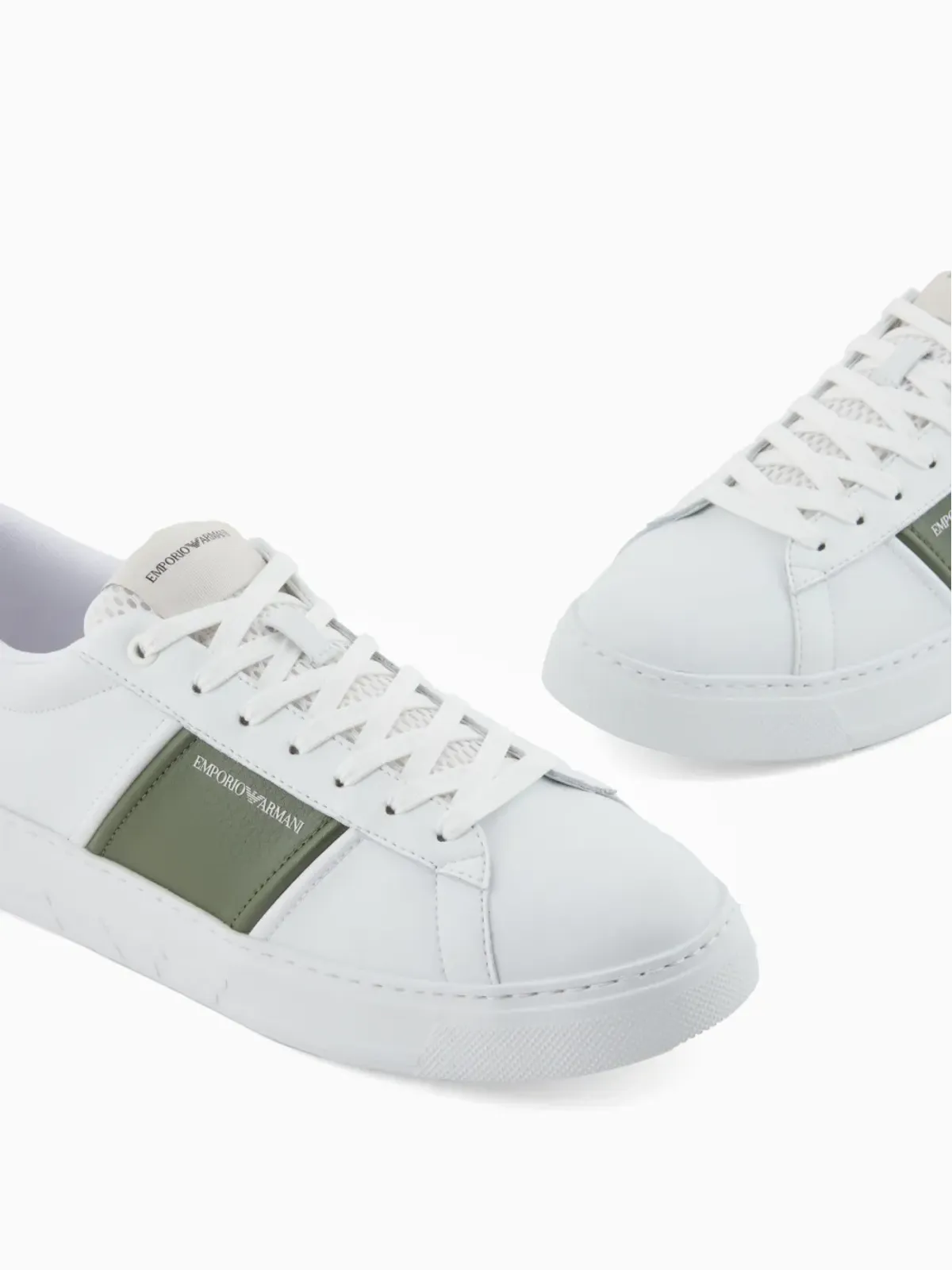 Emporio Armani contrasting-panel sneakers - White - 画像5