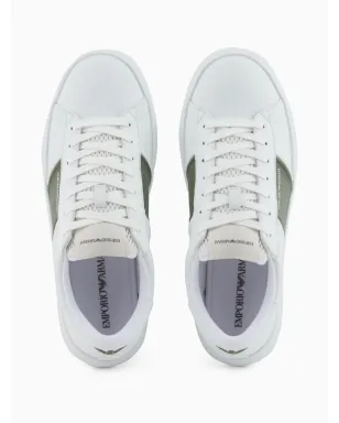 Emporio Armani contrasting-panel sneakers - White - サムネイル4