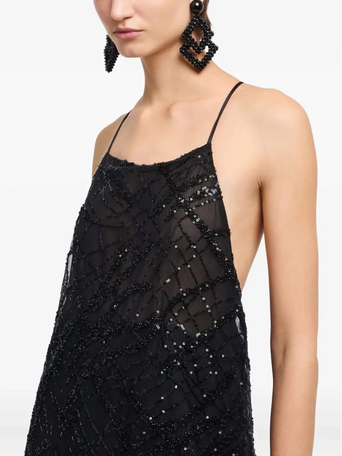 Emporio Armani スパンコール装飾バックレスミニドレス - 画像2