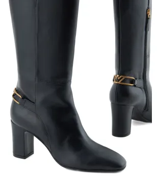Emporio Armani buckle-detail block-heel boots - Black - サムネイル4