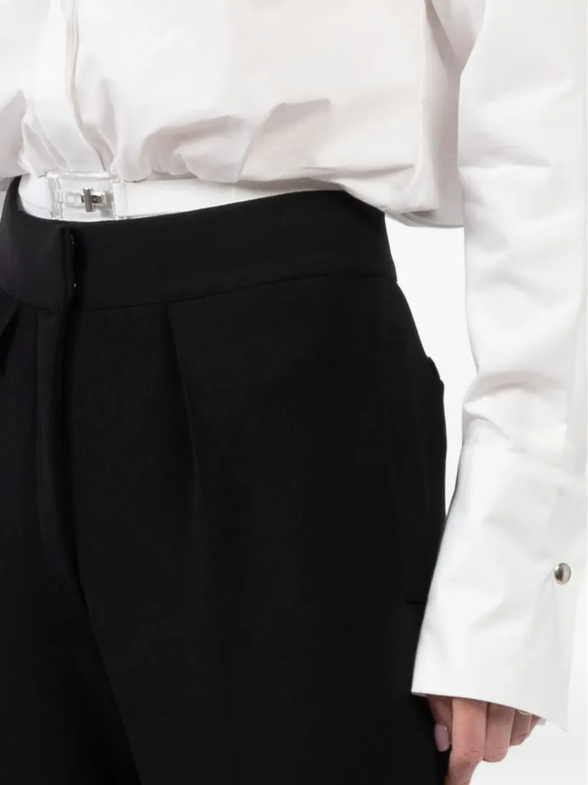 Brandon Maxwell Bradshaw ベルト付きシャツボディスーツ - 画像5