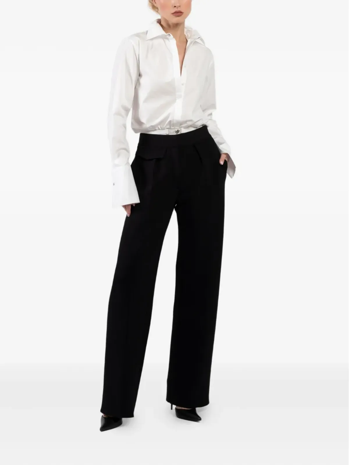 Brandon Maxwell Bradshaw ベルト付きシャツボディスーツ - 画像2