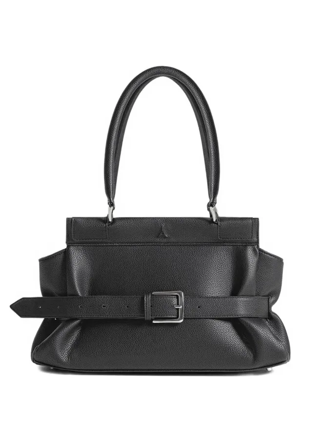Manière De Voir Manière De Voir Calais belted black tote bagの商品画像
