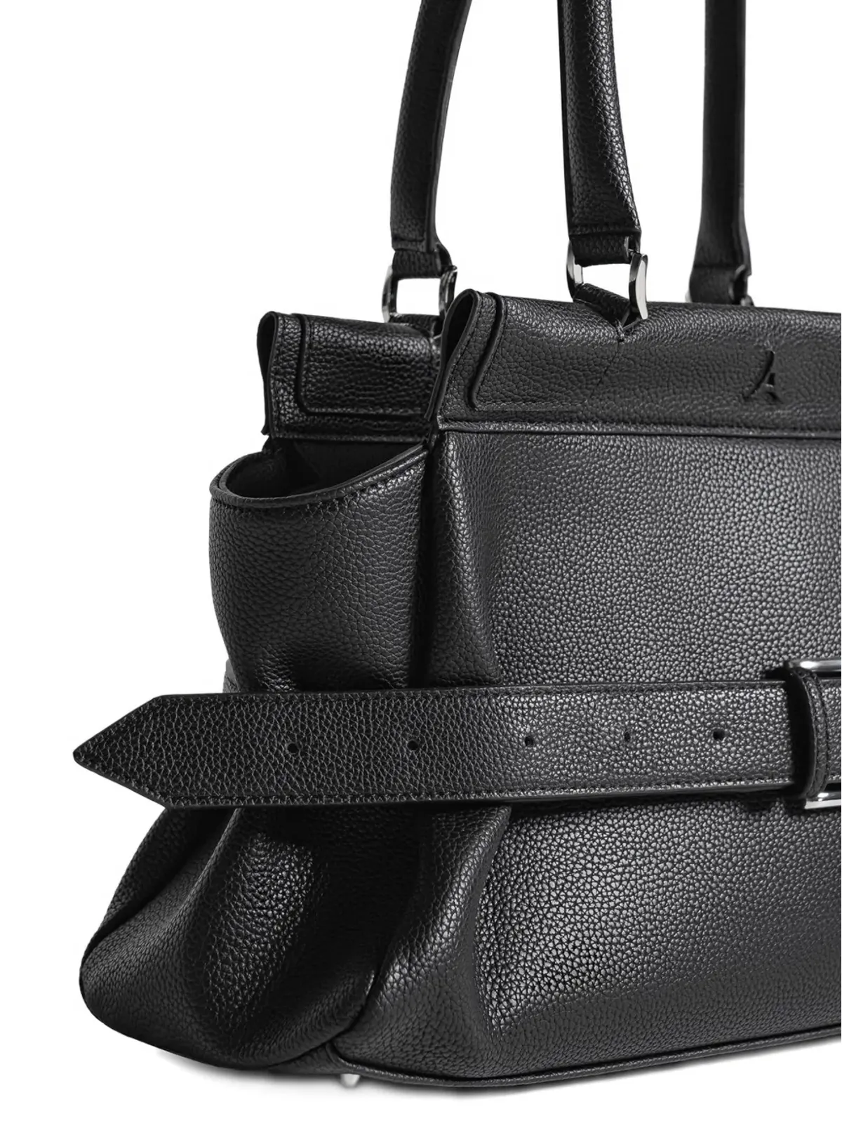 Manière De Voir Calais belted black tote bag - 画像4