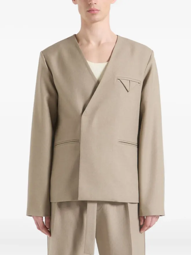 Manière De Voir Maniére De Voir コリンカラーなしダブルブレストブレザーの商品画像