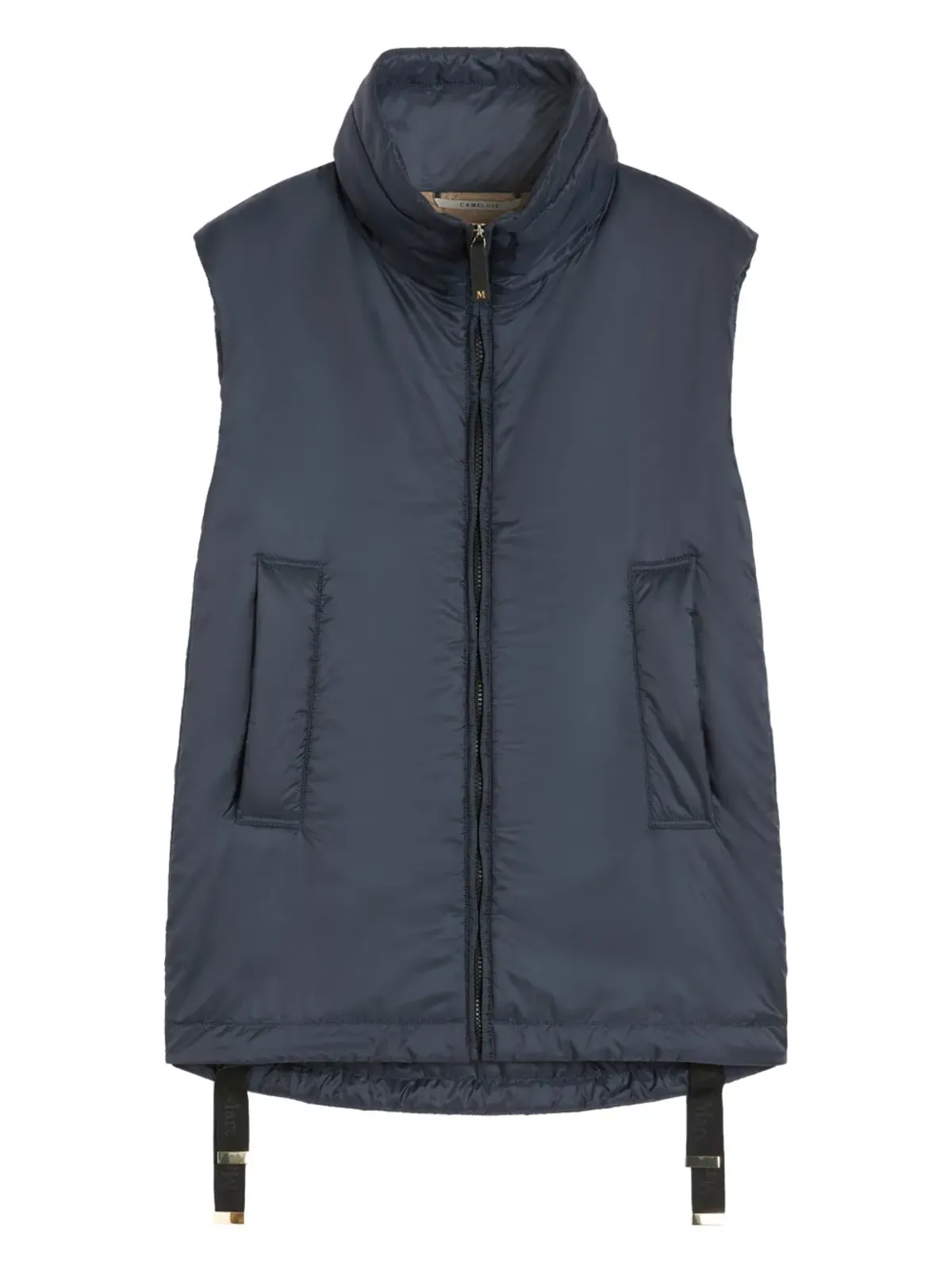 Max Mara ハイネックジップフロントジレ ブルー - 画像1