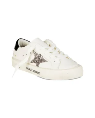 Golden Goose Kids May グリッター入り星モチーフ レザー スニーカー - サムネイル1