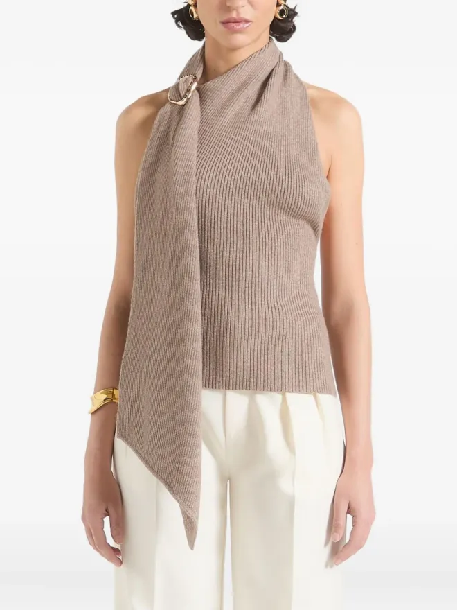 Manière De Voir Maniére De Voir エロディー ニット編みのドレープ ハルターネックトップの商品画像