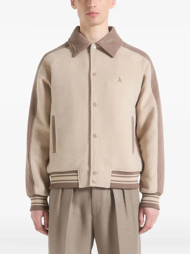 Manière De Voir Maniére De Voir アンドレ コントラストパネル ウール混紡 ヴァーシティジャケットの商品画像