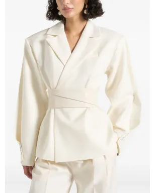 Manière De Voir Marie twist-sleeve belted blazer - サムネイル1