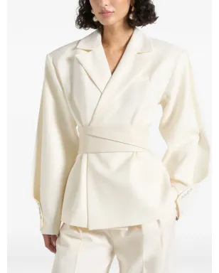 Manière De Voir Marie twist-sleeve belted blazer - サムネイル5