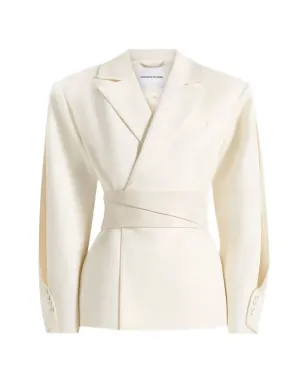 Manière De Voir Marie twist-sleeve belted blazer - サムネイル2