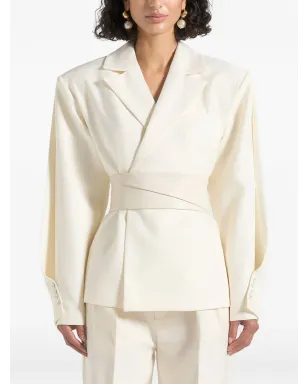 Manière De Voir Marie twist-sleeve belted blazer - サムネイル4