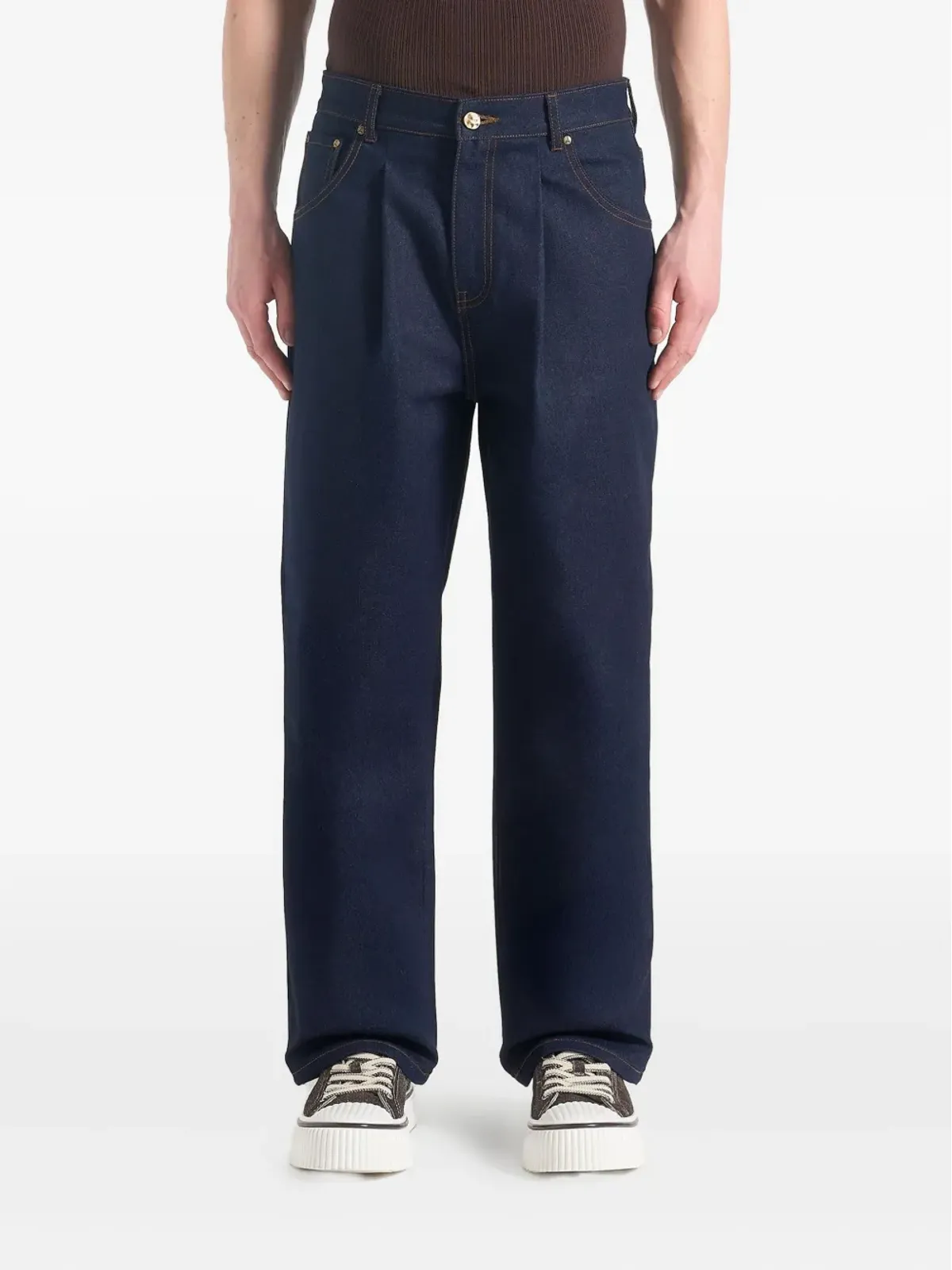 Manière De Voir Arnault boucle pleated jeans - Blue - 画像1