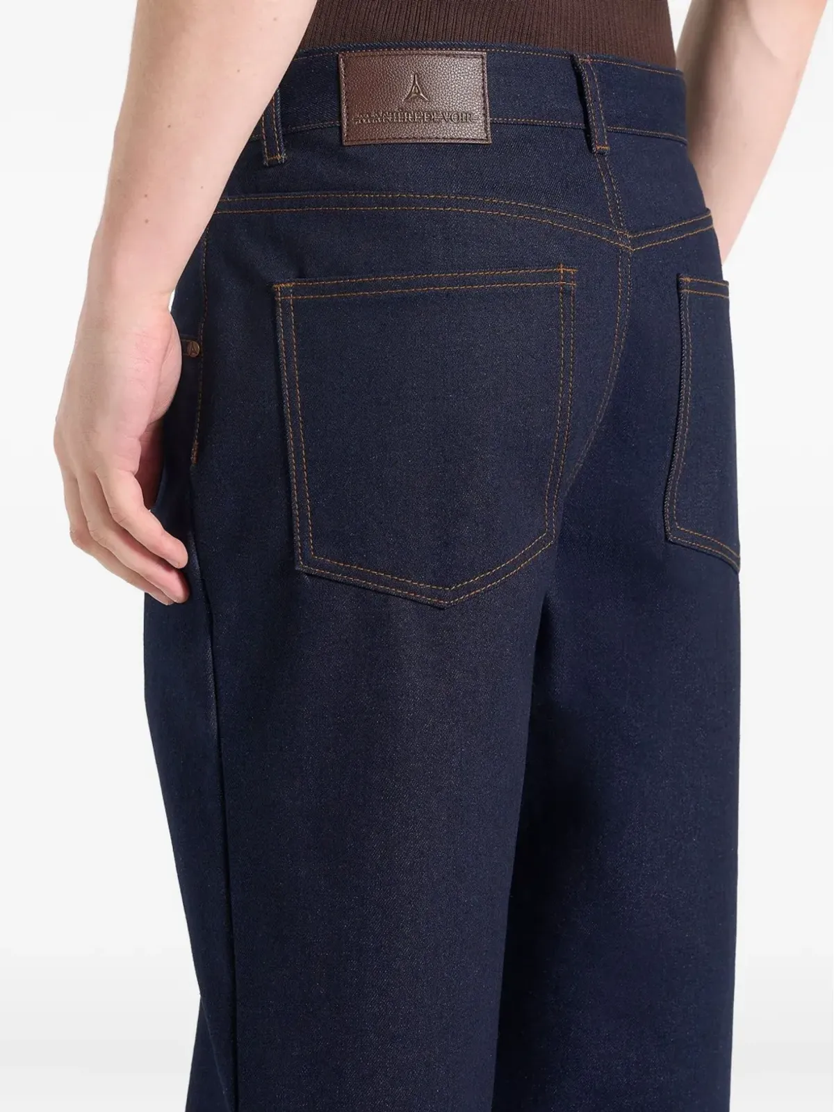 Manière De Voir Arnault boucle pleated jeans - Blue - 画像5