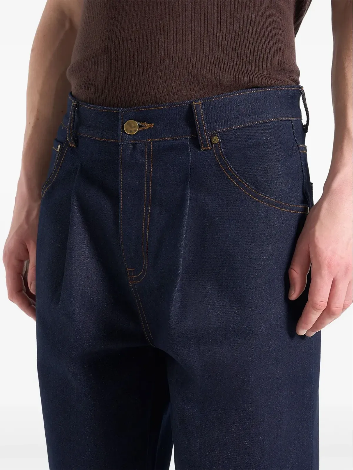Manière De Voir Arnault boucle pleated jeans - Blue - 画像4