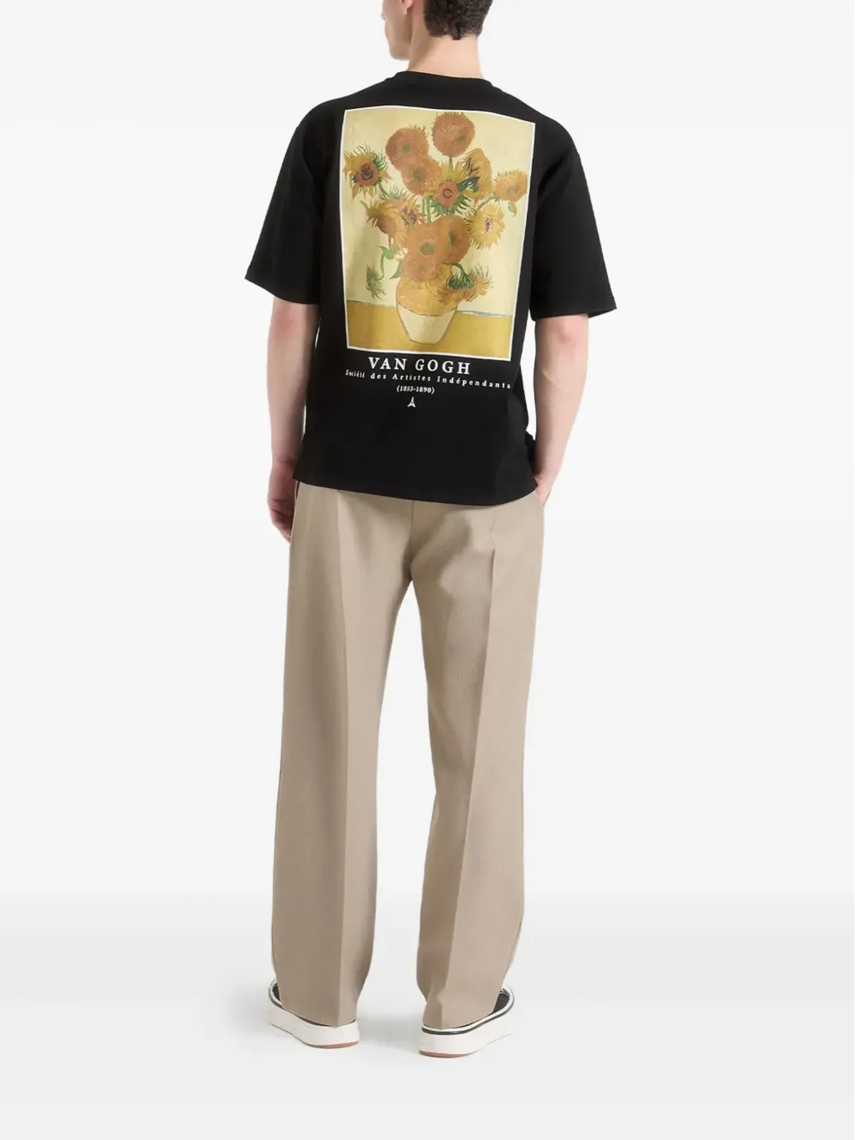 Manière De Voir サンフラワーズ ヴァン・ゴー プリント ブラック Tシャツ - 画像2