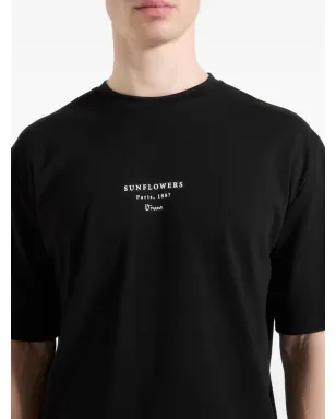Manière De Voir サンフラワーズ ヴァン・ゴー プリント ブラック Tシャツ - サムネイル4