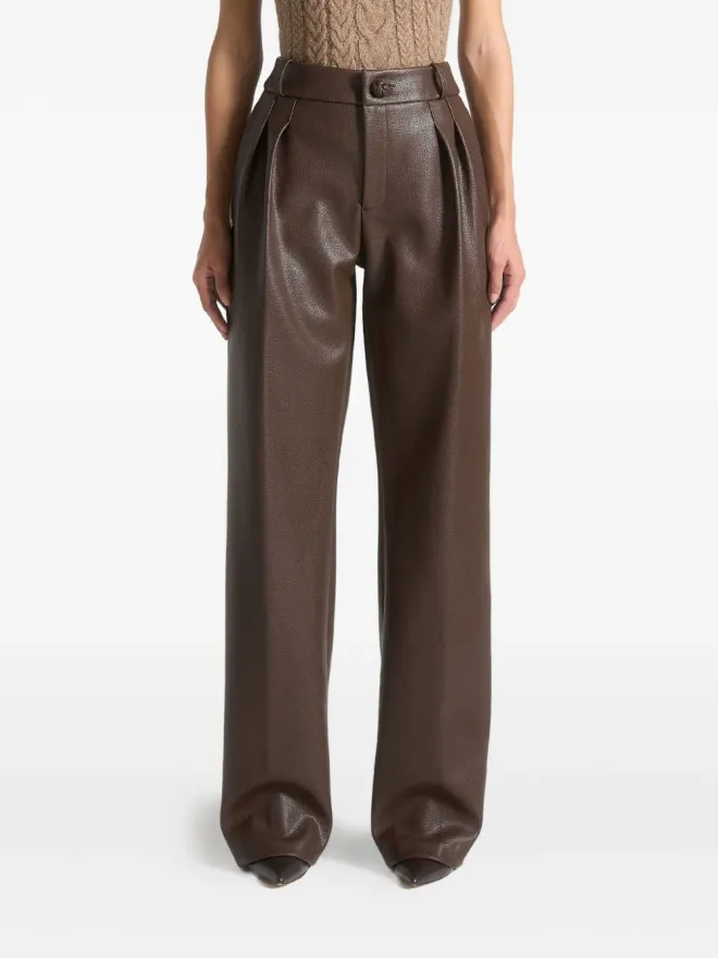 Manière De Voir Maniére De Voir シボレザー プリーツスタックパンツの商品画像