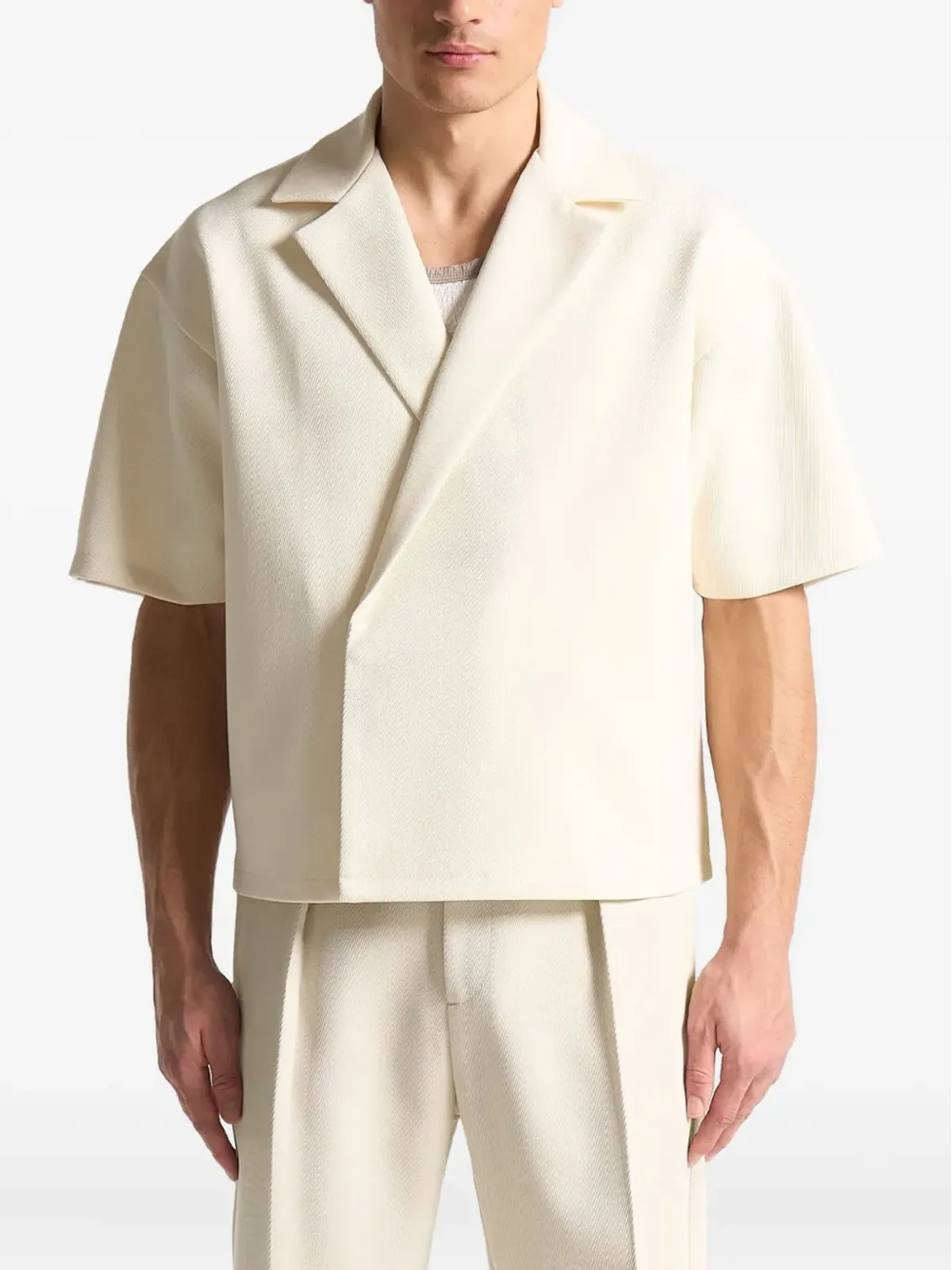 Maniére De Voir Abel Boxy twill double-breasted shirt - 画像3