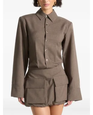 Maniére De Voir Laure Cargo shirt mini dress - サムネイル4