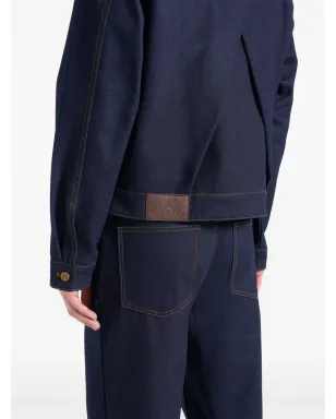 Maniére De Voir Damien back-pleat blue denim jacket - サムネイル5