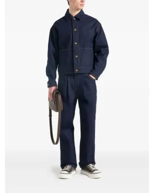 Maniére De Voir Damien back-pleat blue denim jacket - サムネイル2