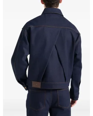 Maniére De Voir Damien back-pleat blue denim jacket - サムネイル4