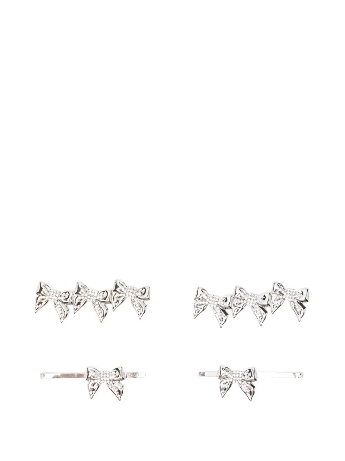 Alessandra Rich bow-embellished hair clips - Silver - 画像1