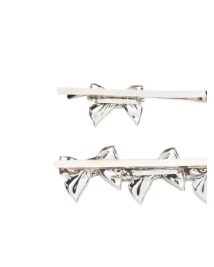Alessandra Rich bow-embellished hair clips - Silver - サムネイル2