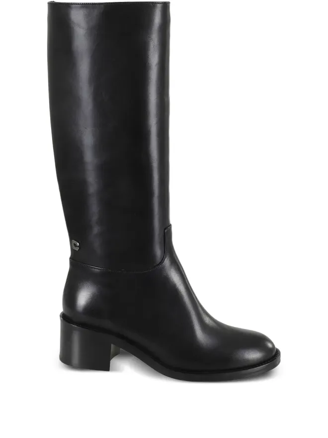 Carel Paris Carel Paris レザー ブロックヒール ニーハイブーツの商品画像