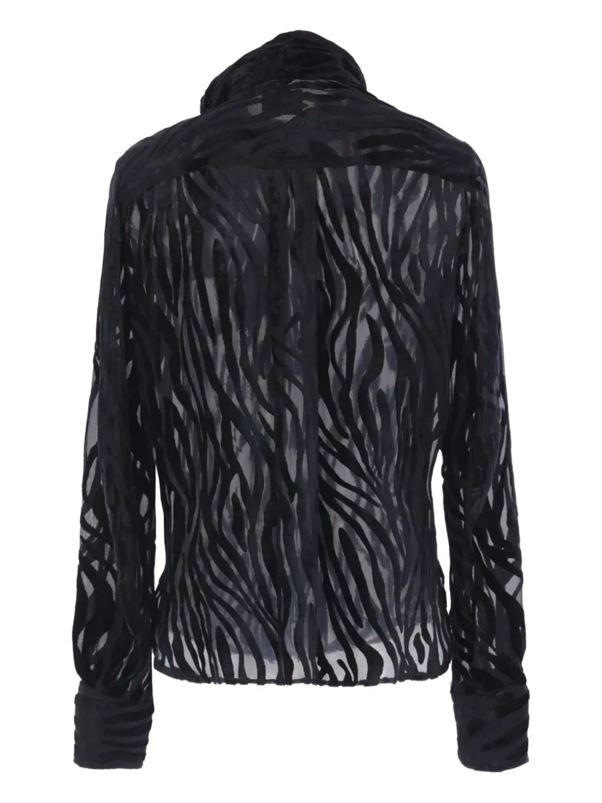 ISABEL MARANT zebra-pattern tie-neck shirt - Black - 画像2