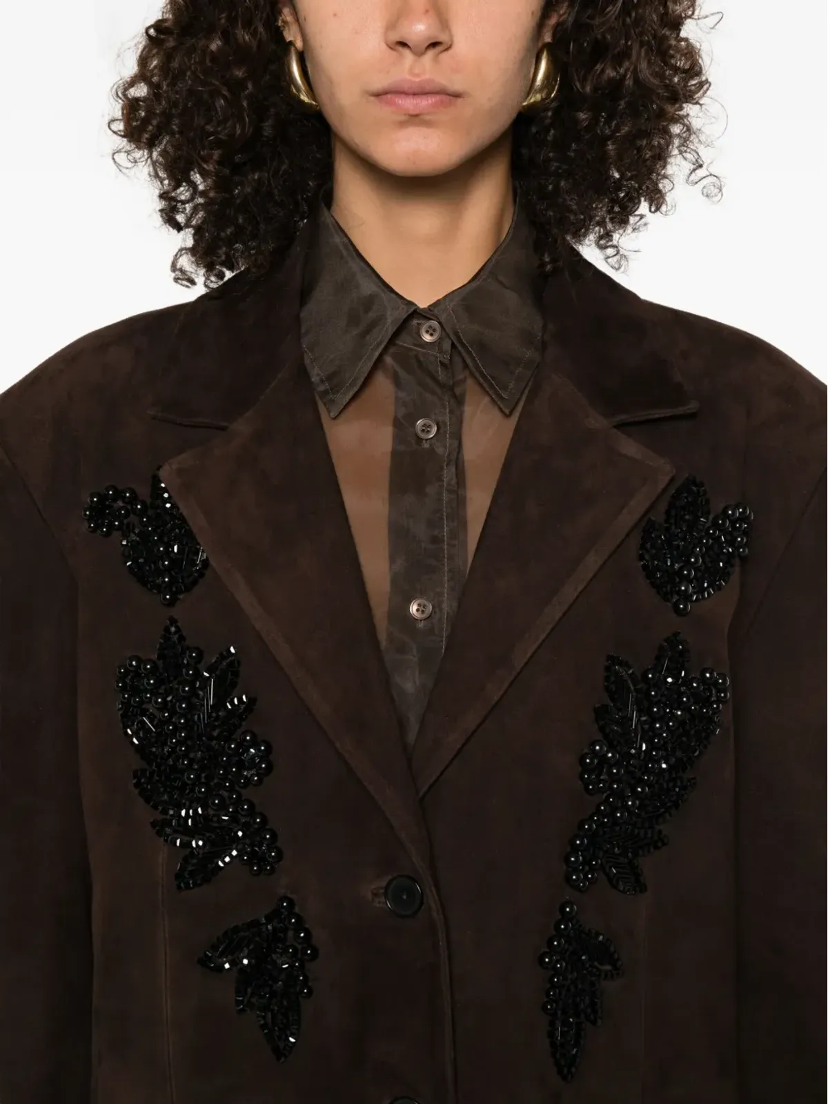 P.A.R.O.S.H. ビーズ装飾スエードコート - 画像5