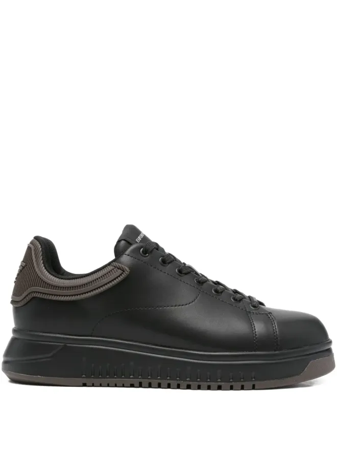 Emporio Armani Emporio Armani リブパネルレザースニーカーの商品画像